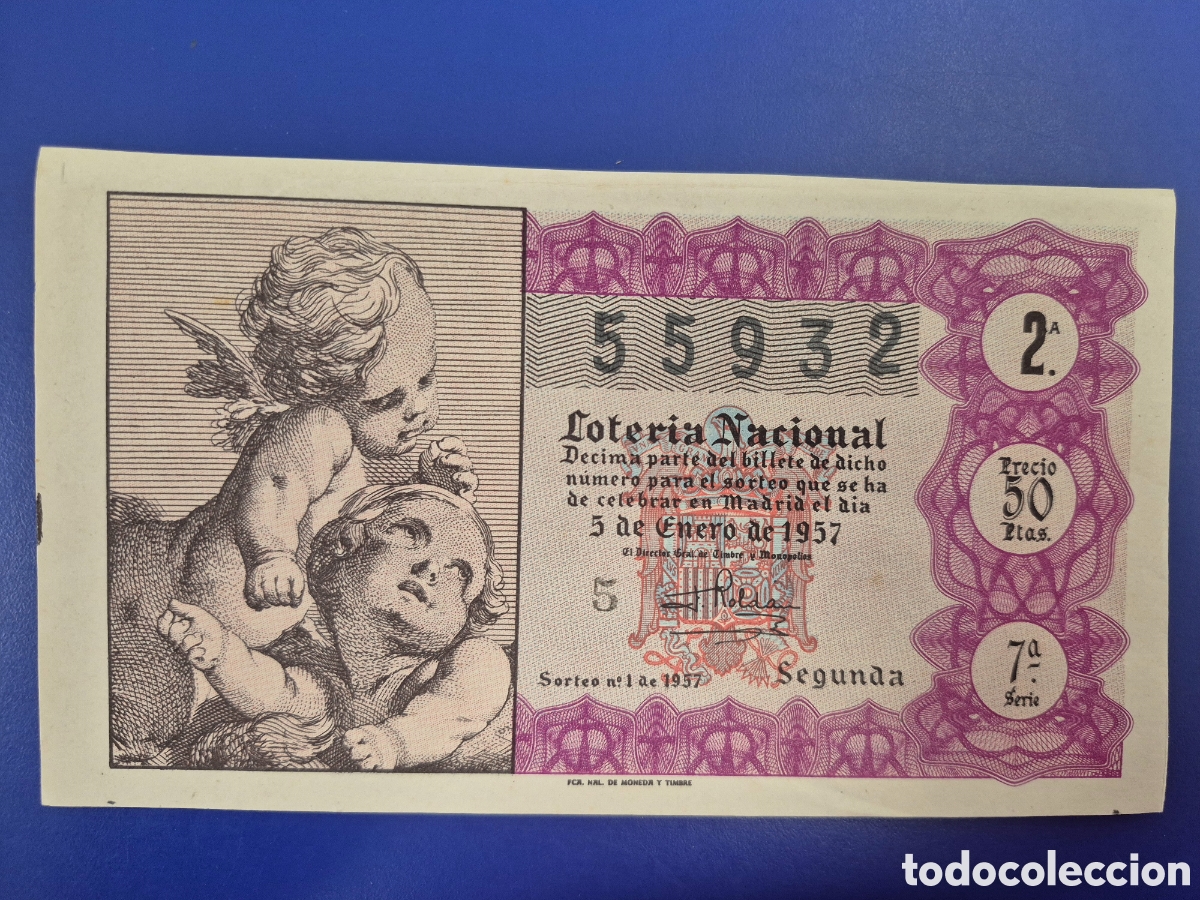Loter&iacute;a nacional: LOTERIA NACIONAL SORTEO 1 DE 1957 NI&Ntilde;O