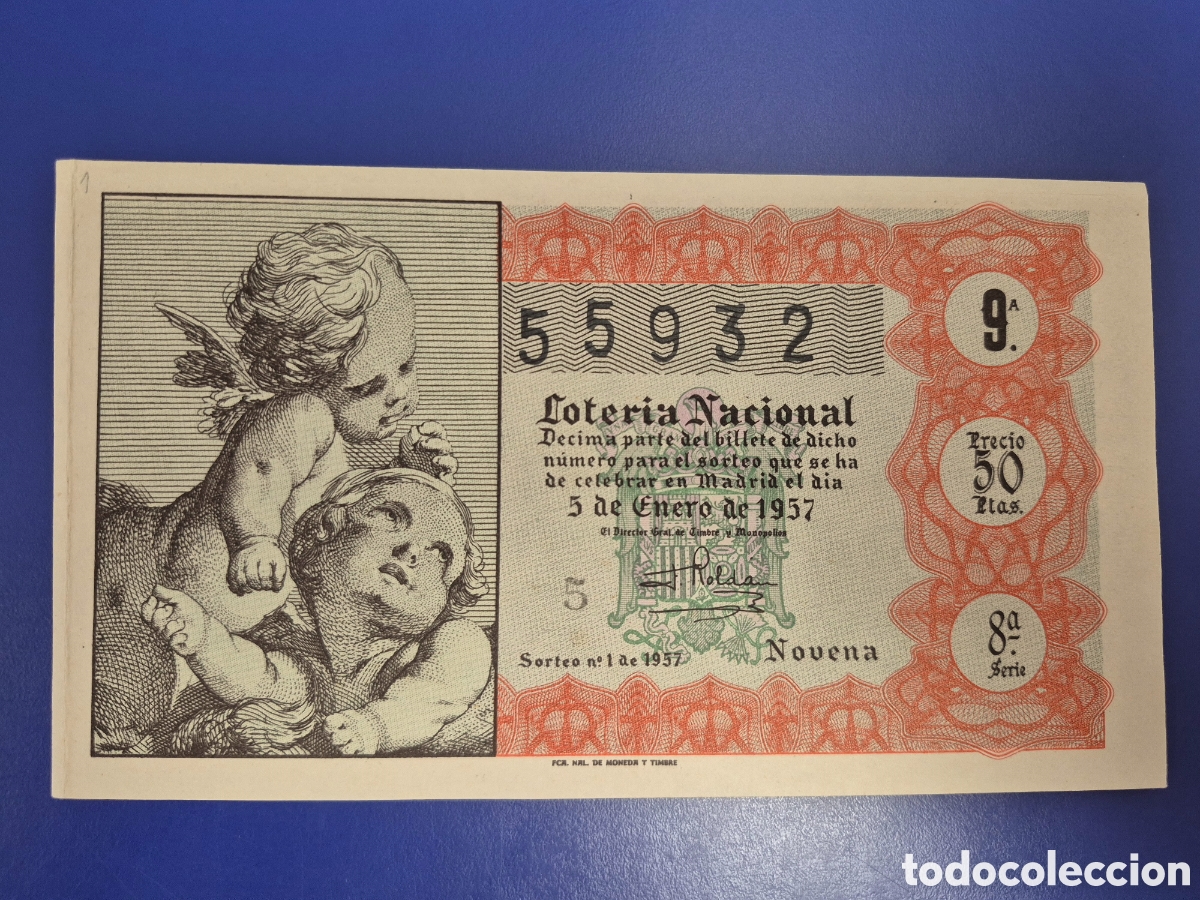 Loter&iacute;a nacional: LOTERIA NACIONAL SORTEO 1 DE 1957 NI&Ntilde;O