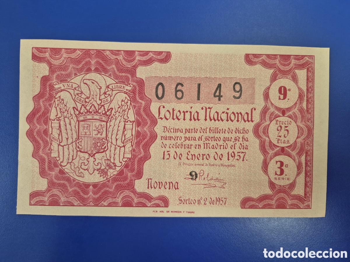 Loter&iacute;a nacional: LOTERIA NACIONAL SORTEO 2 DE 1957