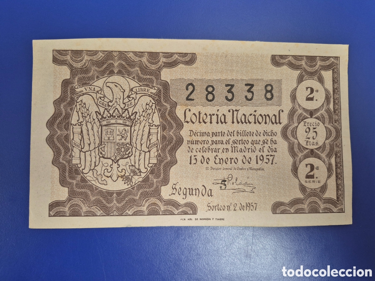 Loter&iacute;a nacional: LOTERIA NACIONAL SORTEO 2 DE 1957