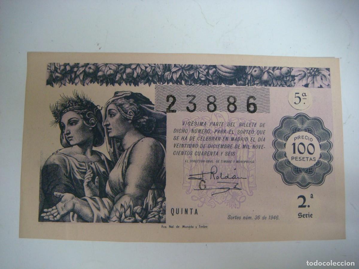 Loter&iacute;a nacional: DECIMO DE LOTERIA NACIONAL DEL 21 DE DICIEMBRE 1946 SORTEO N&ordm;-36-(&)