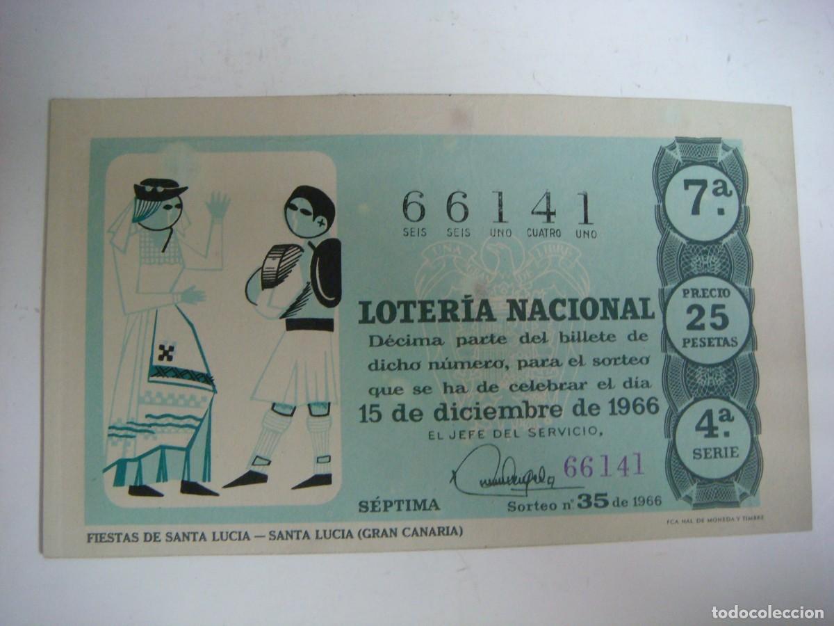 Loter&iacute;a nacional: DECIMO DE LOTERIA NACIONAL DEL 15 DE DICIEMBRE 1966 SORTEO N&ordm;-35-(&)
