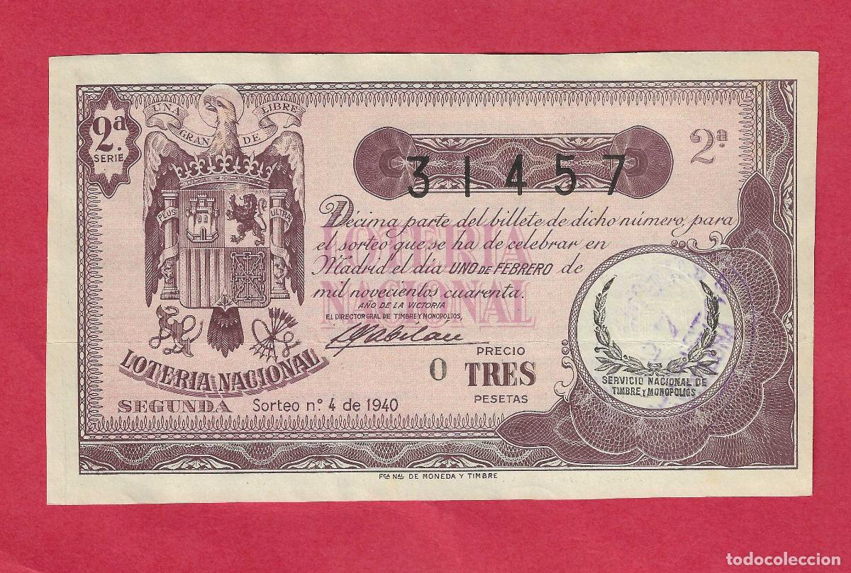 Loter&iacute;a nacional: LOTERIA SORTEO 4 DE 1940