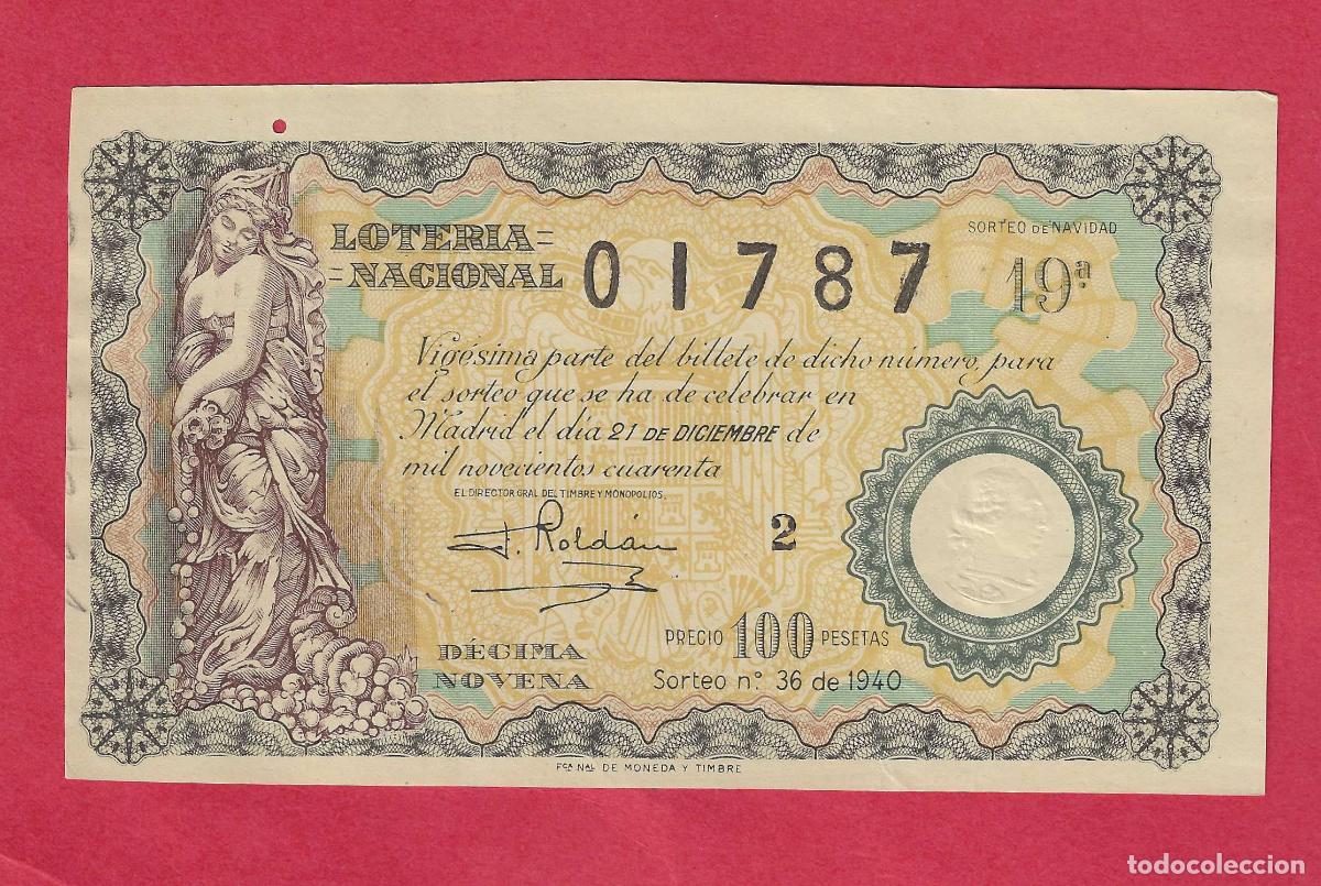Loter&iacute;a nacional: LOTERIA SORTEO 36 DE 1940