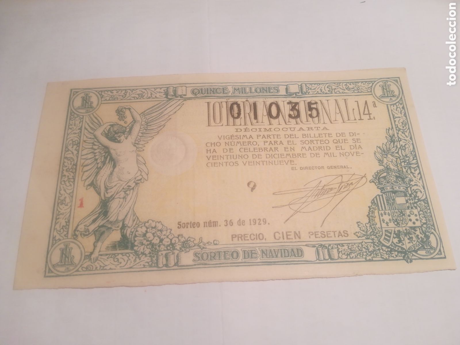 Loter&iacute;a nacional: Loteria de navidad a&ntilde;o 1929