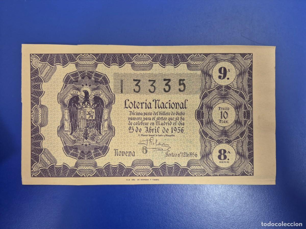 Loter&iacute;a nacional: LOTERIA NACIONAL SORTEO 12 DE 1956
