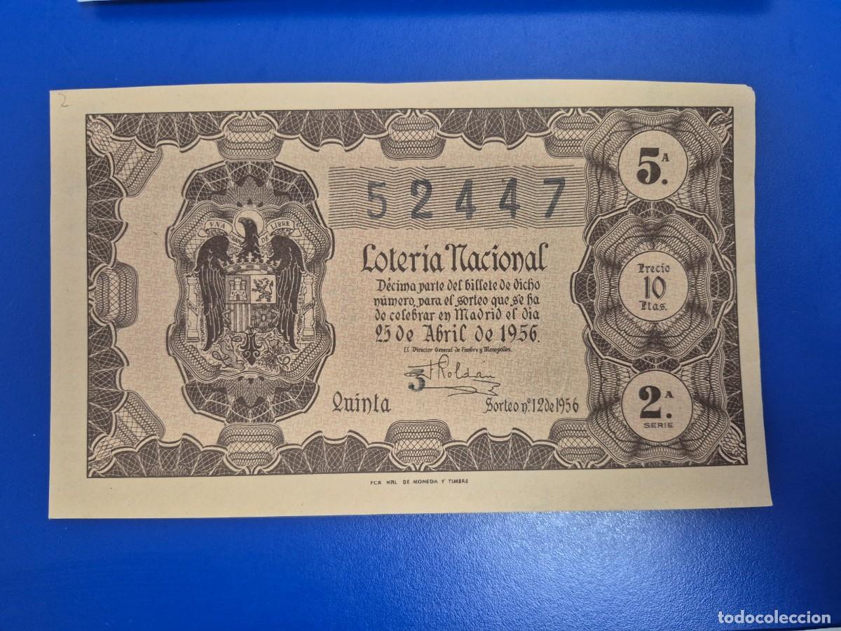 Loter&iacute;a nacional: LOTERIA NACIONAL SORTEO 12 DE 1956