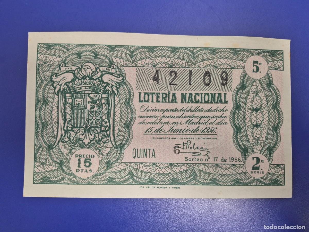 Loter&iacute;a nacional: LOTERIA NACIONAL SORTEO 17 DE 1956