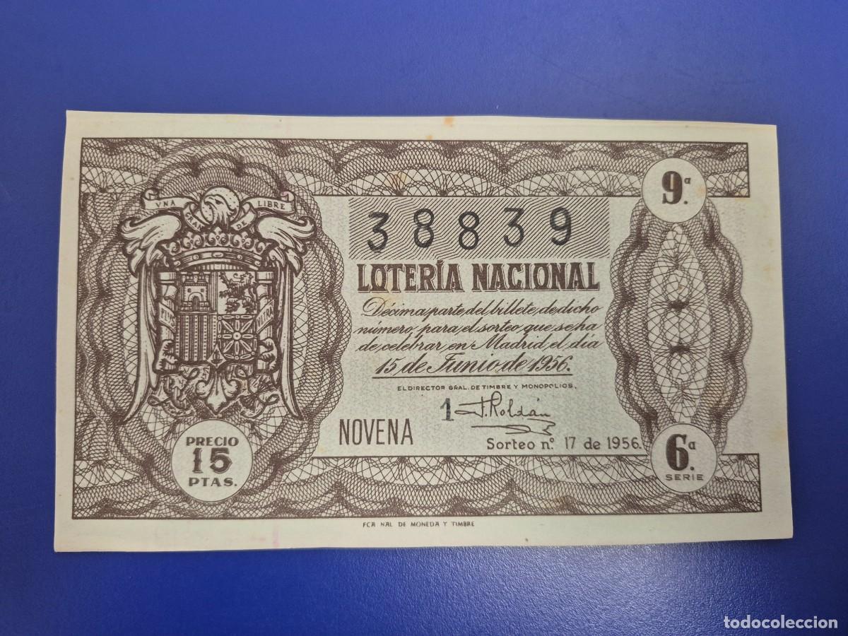 Loter&iacute;a nacional: LOTERIA NACIONAL SORTEO 17 DE 1956