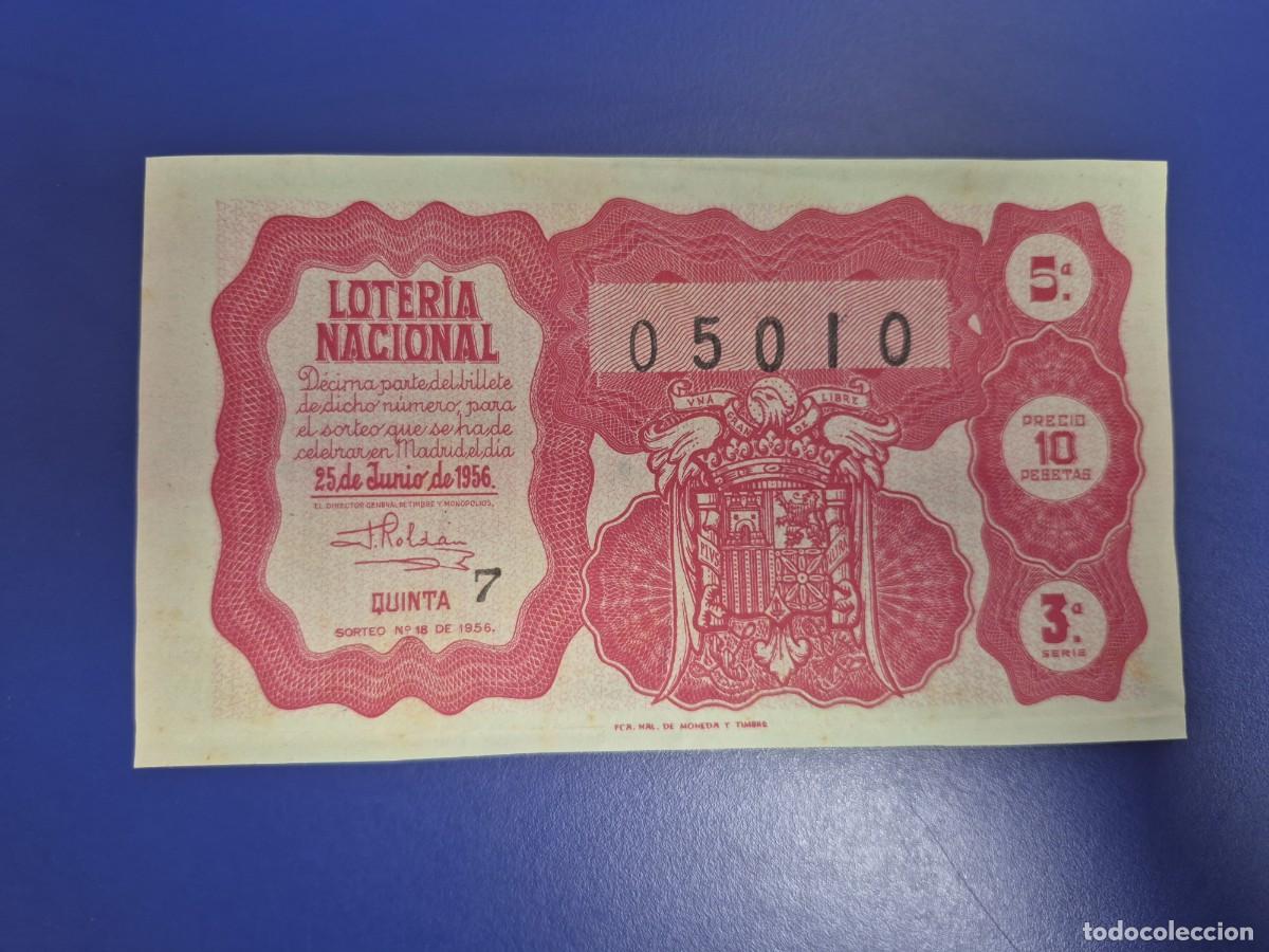 Loter&iacute;a nacional: LOTERIA NACIONAL SORTEO 18 DE 1956