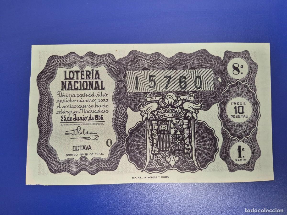 Loter&iacute;a nacional: LOTERIA NACIONAL SORTEO 18 DE 1956