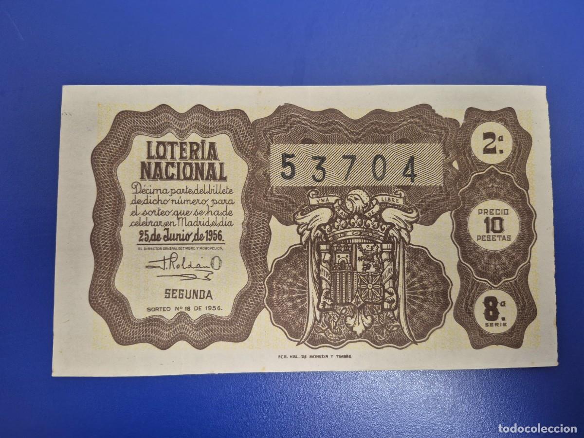 Loter&iacute;a nacional: LOTERIA NACIONAL SORTEO 18 DE 1956