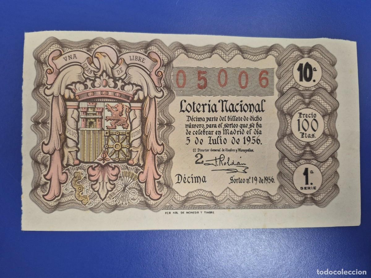 Loter&iacute;a nacional: LOTERIA NACIONAL SORTEO 19 DE 1956