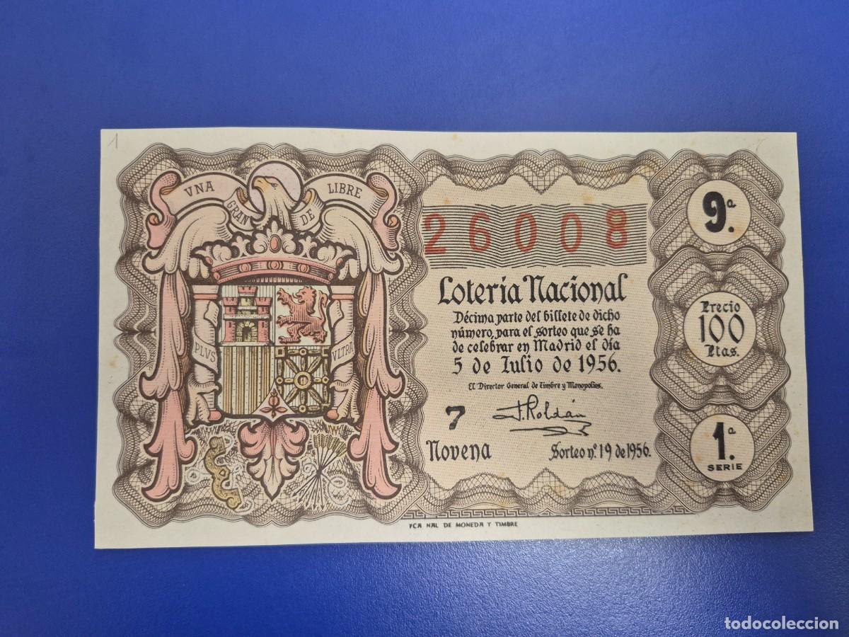 Loter&iacute;a nacional: LOTERIA NACIONAL SORTEO 19 DE 1956