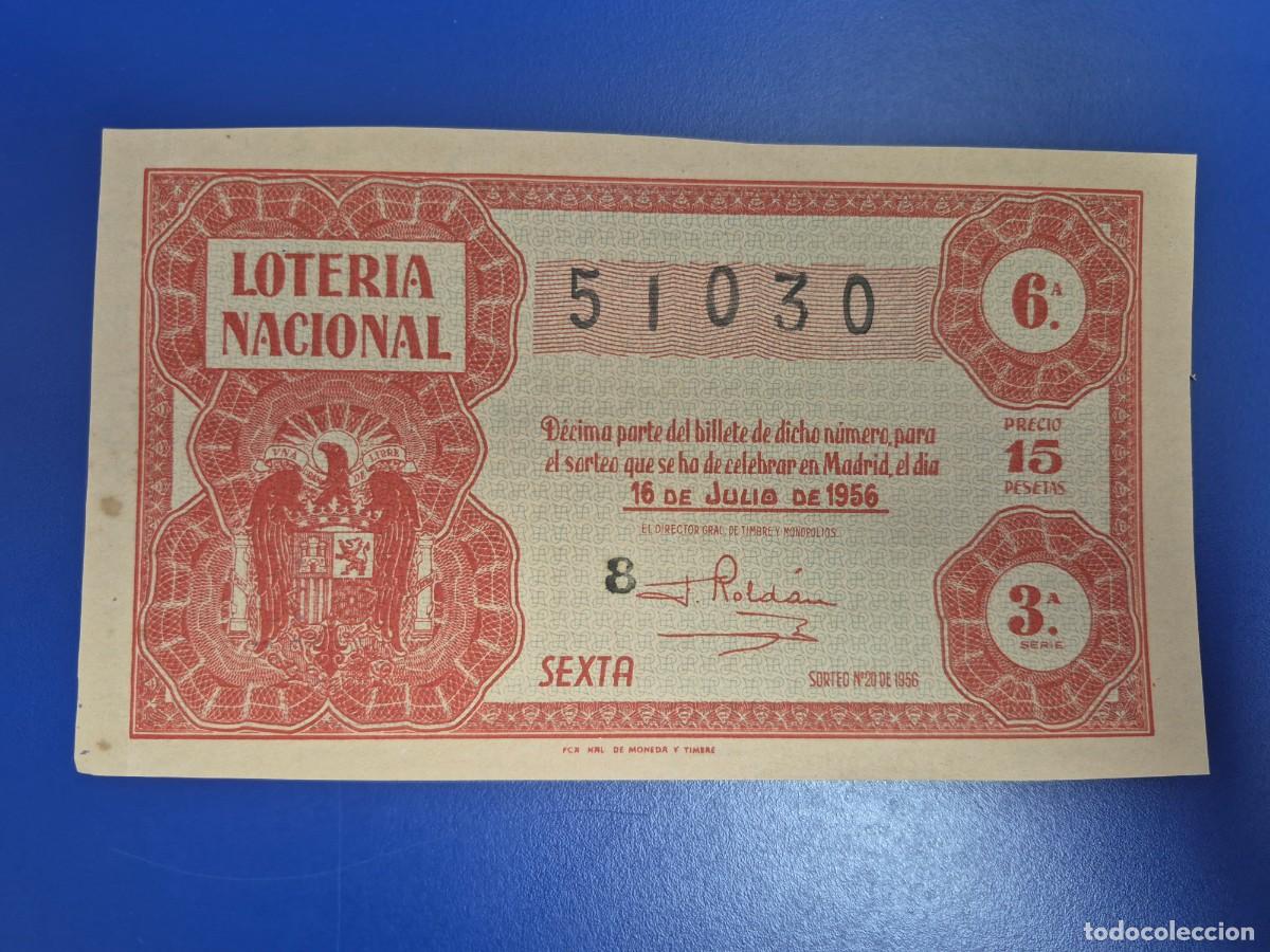 Loter&iacute;a nacional: LOTERIA NACIONAL SORTEO 20 DE 1956