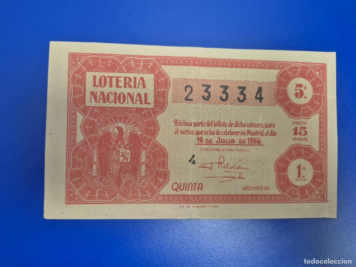 Loter&iacute;a nacional: LOTERIA NACIONAL SORTEO 20 DE 1956