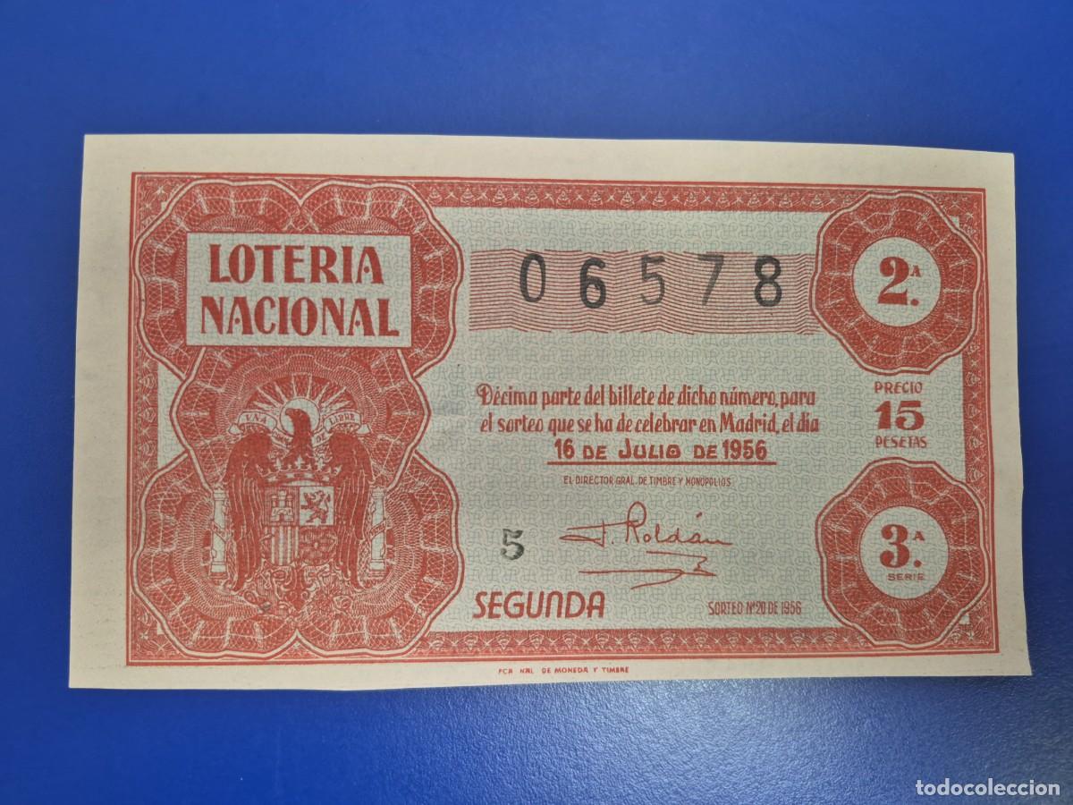 Loter&iacute;a nacional: LOTERIA NACIONAL SORTEO 20 DE 1956