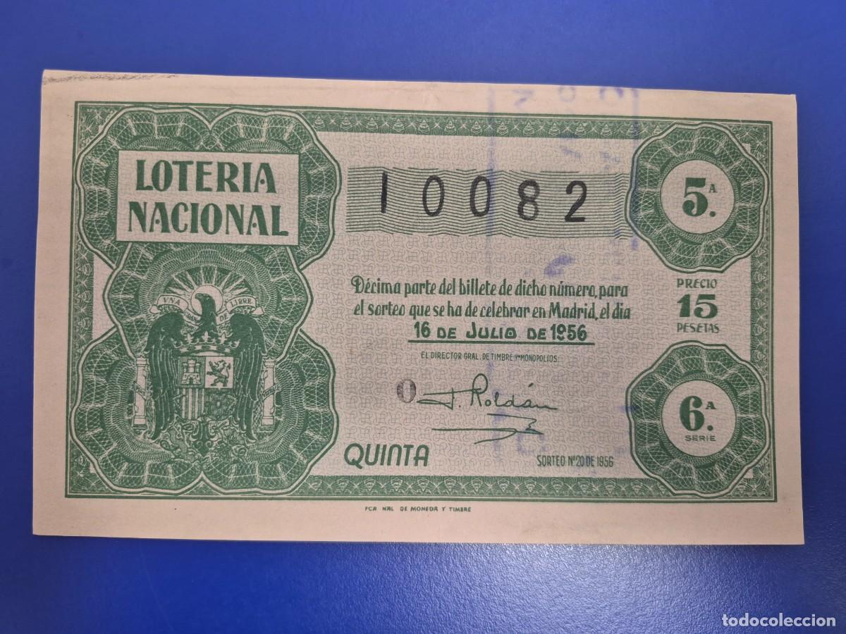 Loter&iacute;a nacional: LOTERIA NACIONAL SORTEO 20 DE 1956