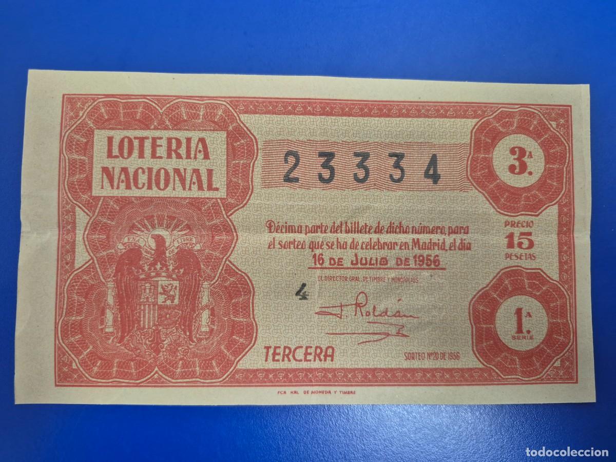 Loter&iacute;a nacional: LOTERIA NACIONAL SORTEO 20 DE 1956