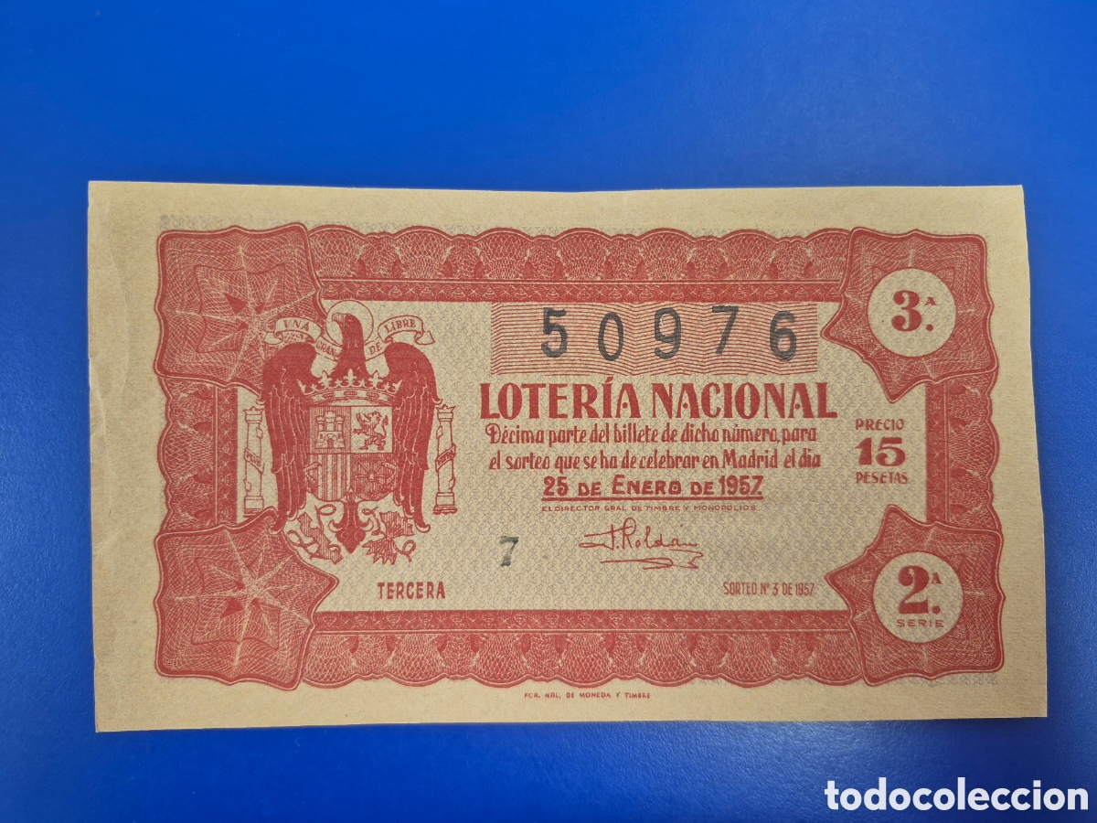 Loter&iacute;a nacional: LOTERIA NACIONAL SORTEO 3 DE 1957