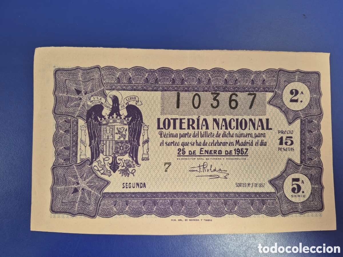 Loter&iacute;a nacional: LOTERIA NACIONAL SORTEO 3 DE 1957