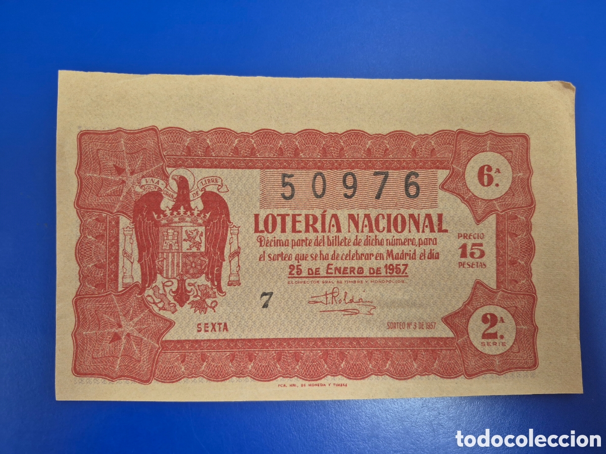 Loter&iacute;a nacional: LOTERIA NACIONAL SORTEO 3 DE 1957