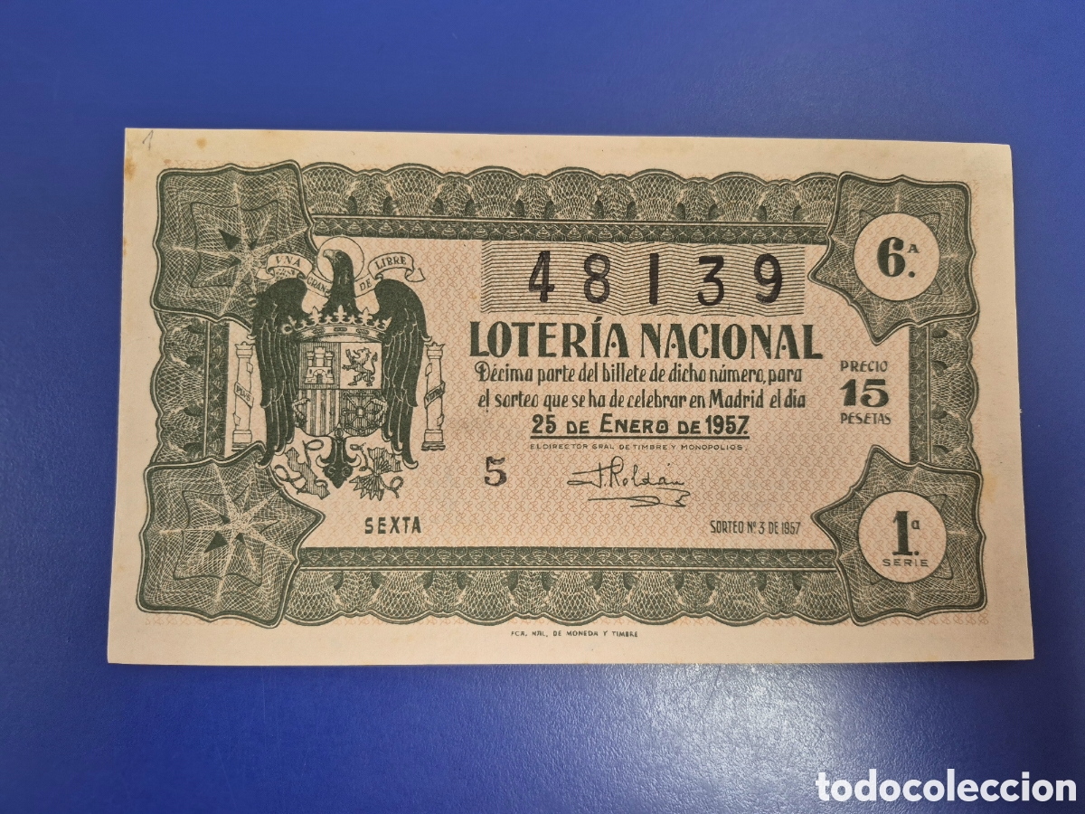 Loter&iacute;a nacional: LOTERIA NACIONAL SORTEO 3 DE 1957