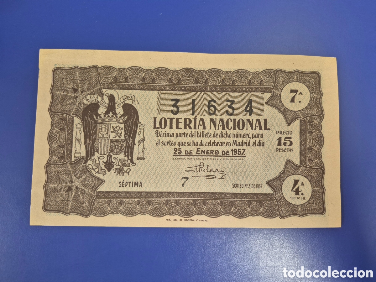 Loter&iacute;a nacional: LOTERIA NACIONAL SORTEO 3 DE 1957