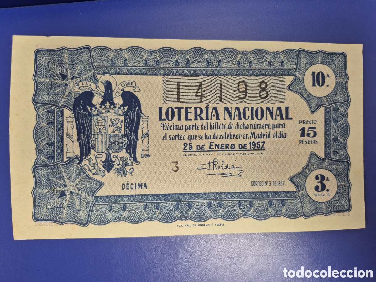 Loter&iacute;a nacional: LOTERIA NACIONAL SORTEO 3 DE 1957