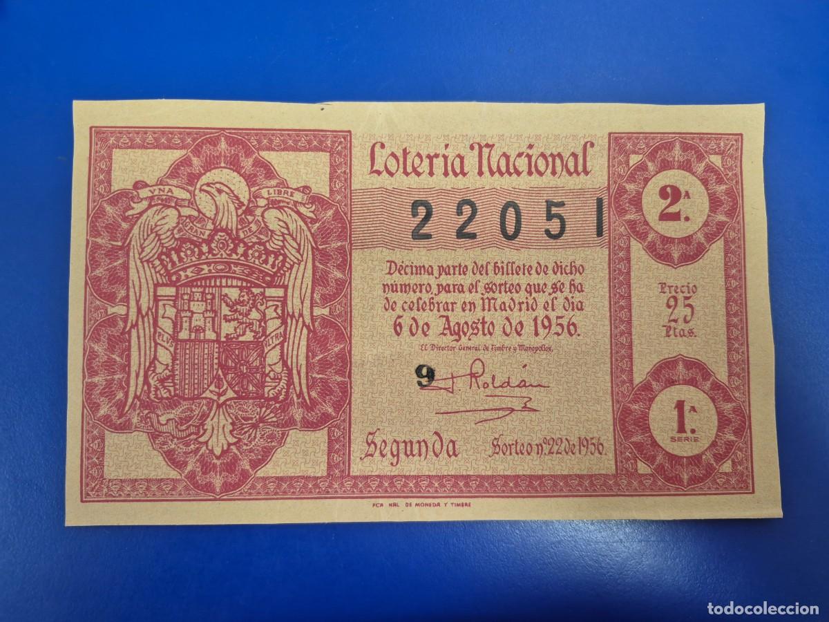 Loter&iacute;a nacional: LOTERIA NACIONAL SORTEO 22 DE 1956