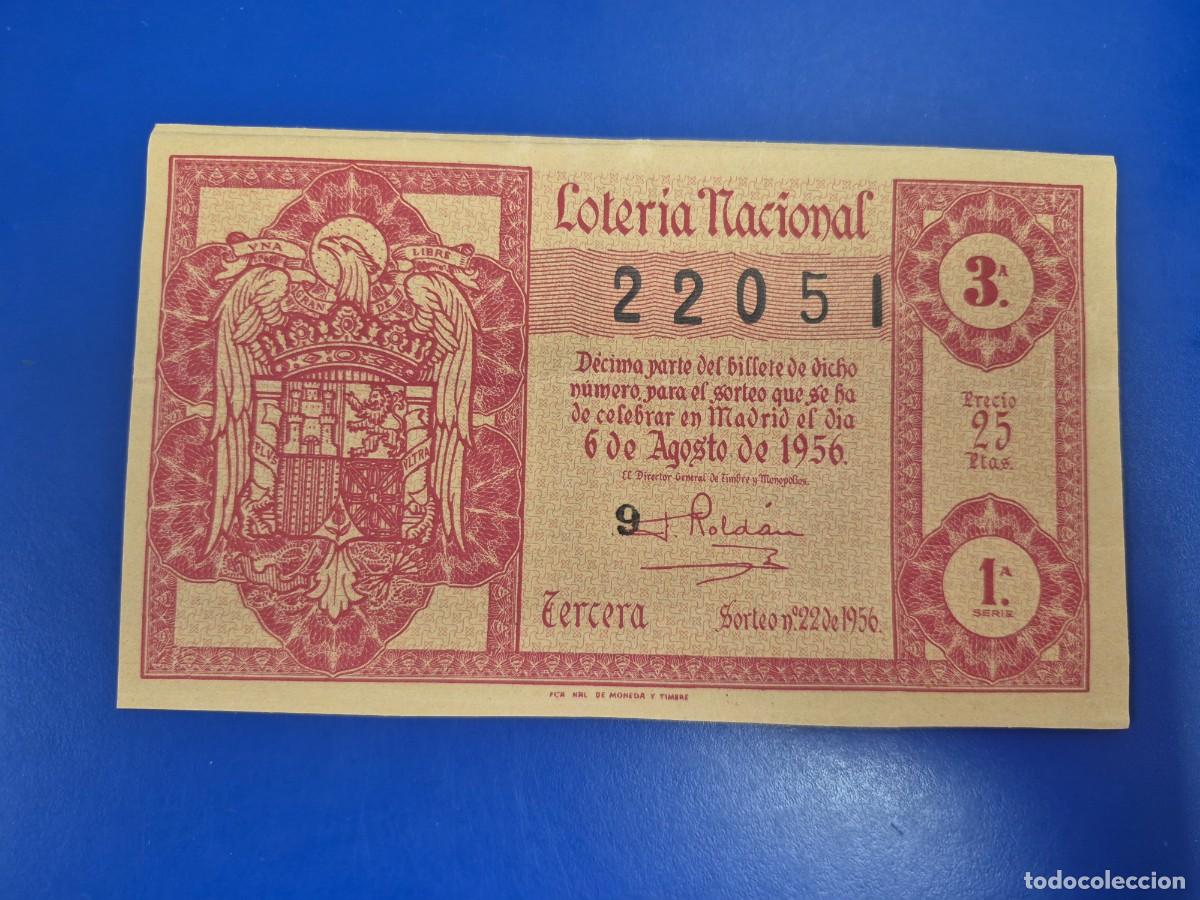 Loter&iacute;a nacional: LOTERIA NACIONAL SORTEO 22 DE 1956