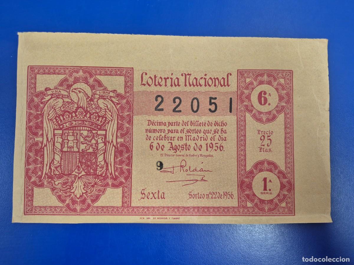 Loter&iacute;a nacional: LOTERIA NACIONAL SORTEO 22 DE 1956