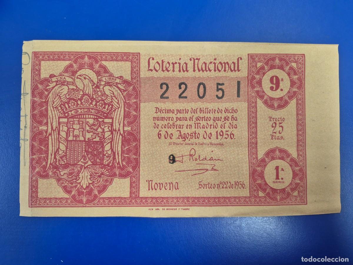 Loter&iacute;a nacional: LOTERIA NACIONAL SORTEO 22 DE 1956