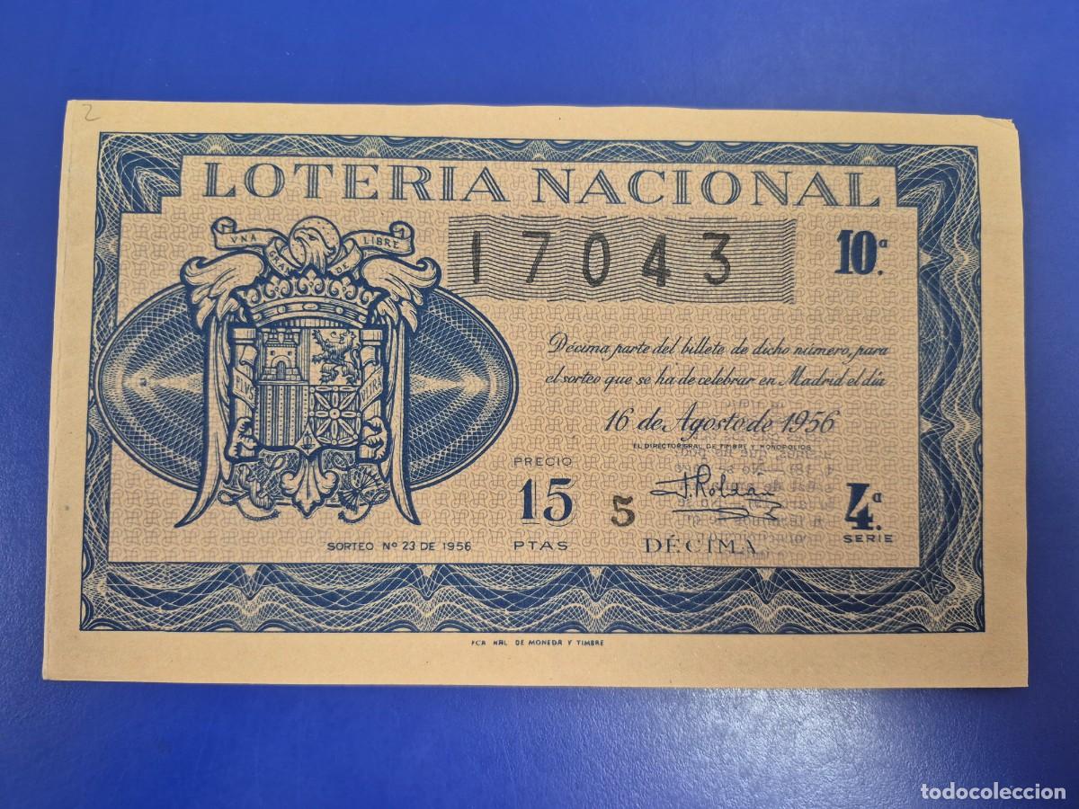 Loter&iacute;a nacional: LOTERIA NACIONAL SORTEO 23 DE 1956