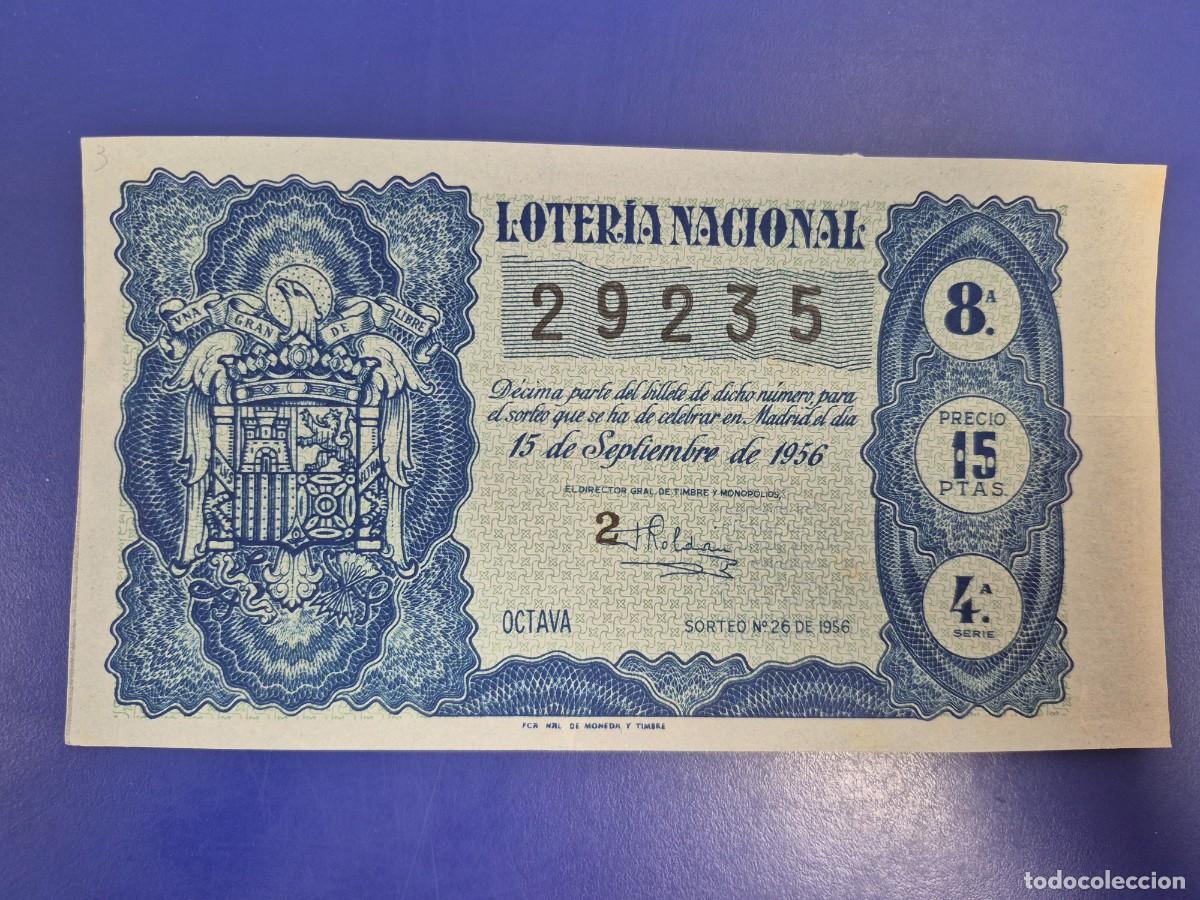 Loter&iacute;a nacional: LOTERIA NACIONAL SORTEO 26 DE 1956
