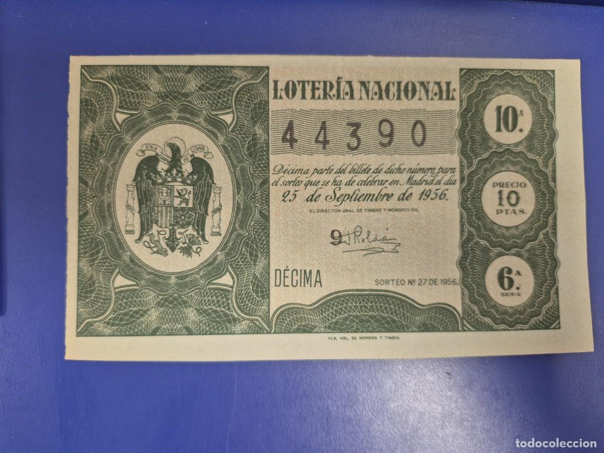 Loter&iacute;a nacional: LOTERIA NACIONAL SORTEO 27 DE 1956