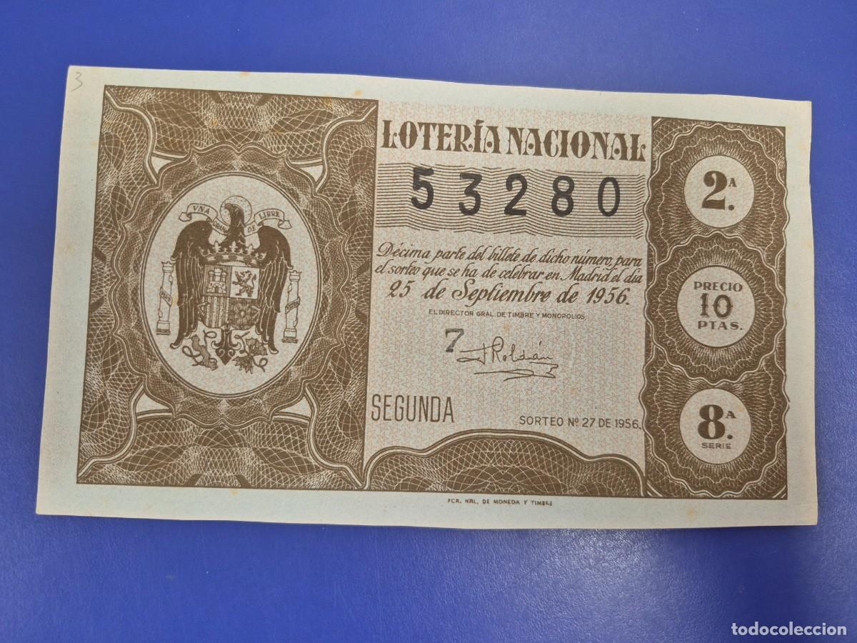 Loter&iacute;a nacional: LOTERIA NACIONAL SORTEO 27 DE 1956