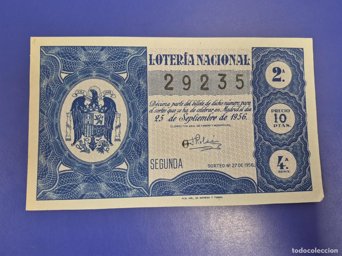 Loter&iacute;a nacional: LOTERIA NACIONAL SORTEO 27 DE 1956