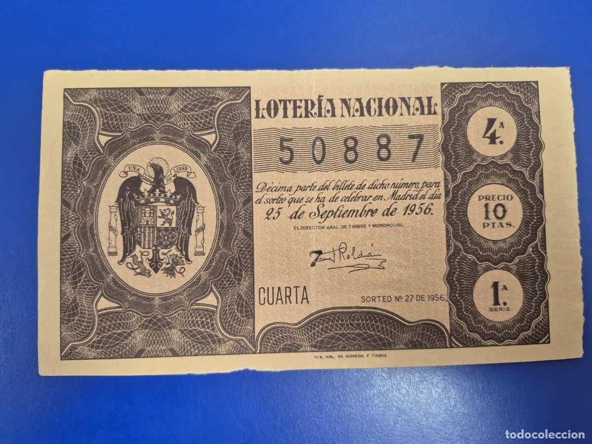 Loter&iacute;a nacional: LOTERIA NACIONAL SORTEO 27 DE 1956