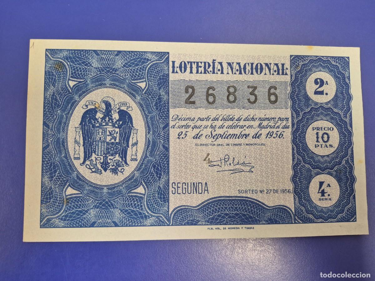 Loter&iacute;a nacional: LOTERIA NACIONAL SORTEO 27 DE 1956