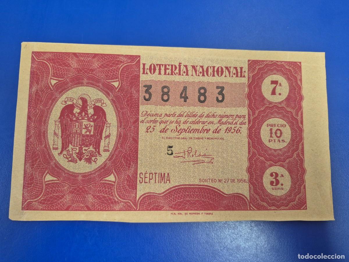 Loter&iacute;a nacional: LOTERIA NACIONAL SORTEO 27 DE 1956