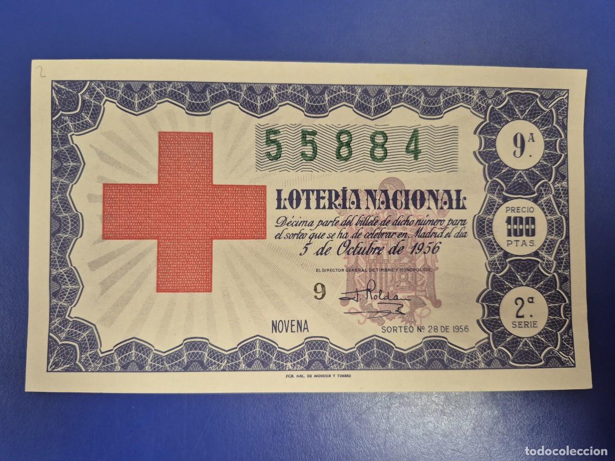 Loter&iacute;a nacional: LOTERIA NACIONAL SORTEO 28 DE 1956 CRUZ ROJA