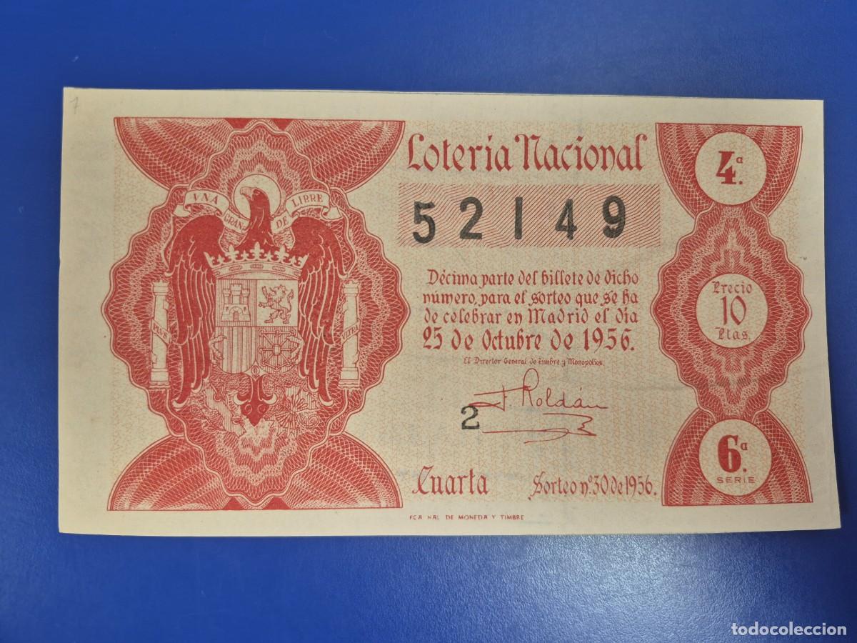 Loter&iacute;a nacional: LOTERIA NACIONAL SORTEO 30 DE 1956