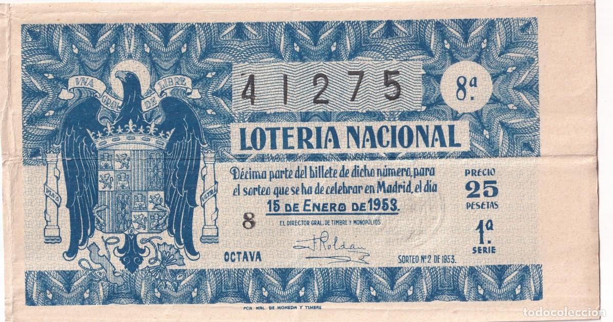 Loter&iacute;a nacional: LOTERIA NACIONAL Sorteo 2 de 1953