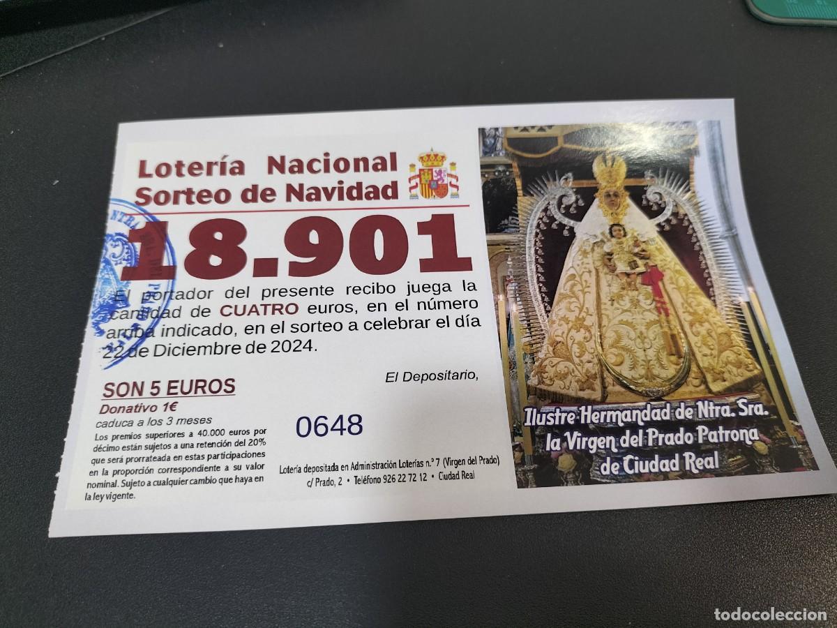 Loter&iacute;a nacional: 1 PARTICIPACION LOTERIA NAVIDAD 22 DICIEMBRE 2024 CIUDAD REAL ( NTRA SRA LA VIRGEN DEL PRADO