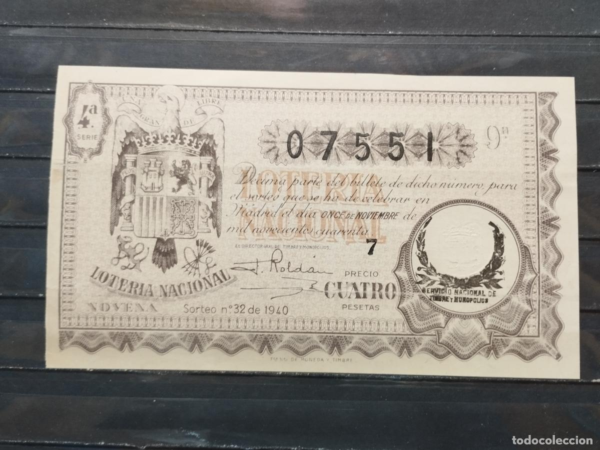 National Spanish Lottery: BZB DECIMO DE LOTERIA 1940. SORTEO 32. MADRID. LIGERAS DOBLECES.