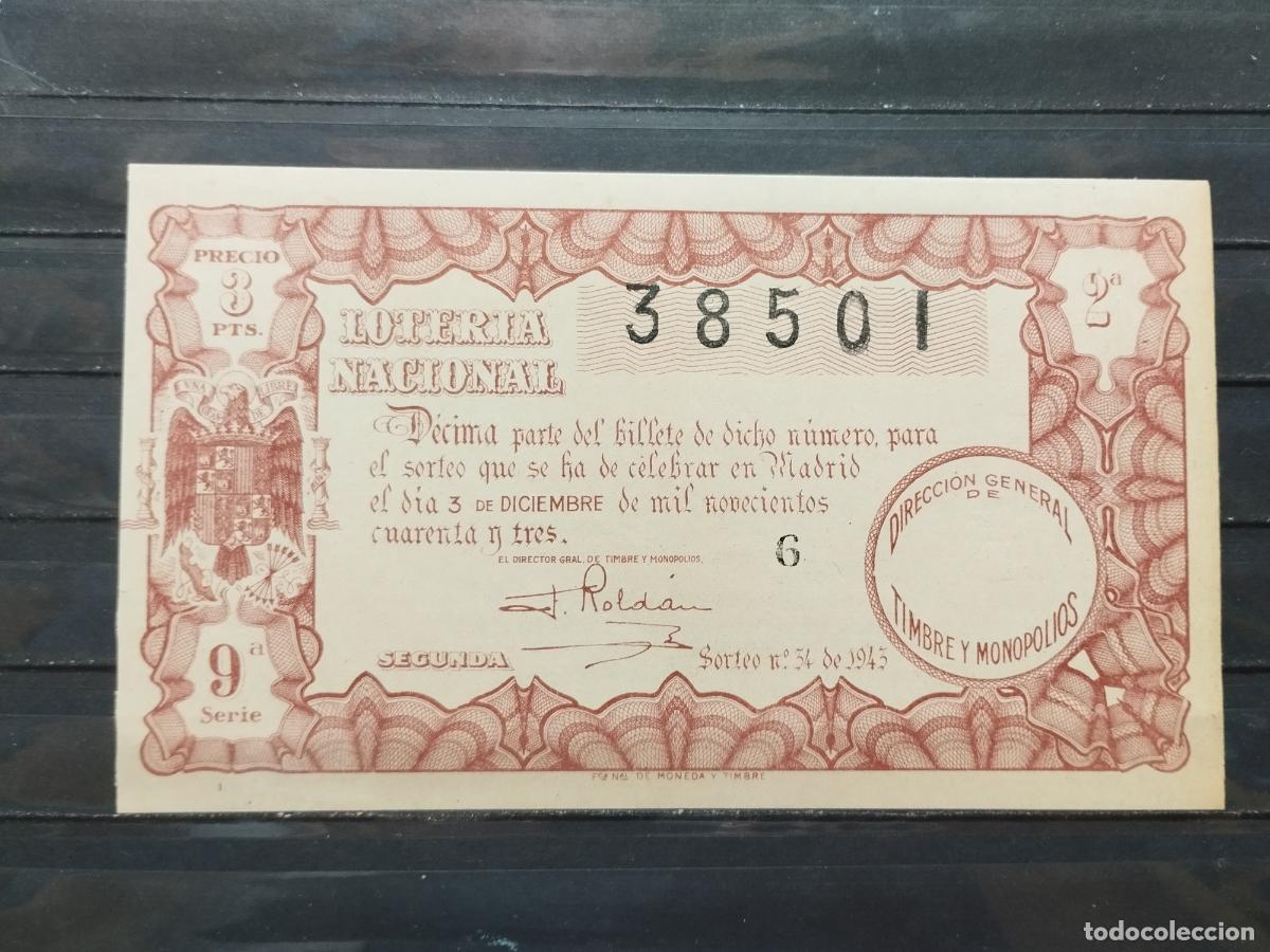 Loterie Nationale: BZB DECIMO DE LOTERIA 1943. SORTEO 34. PERFECTO. SIN DOBLECES.