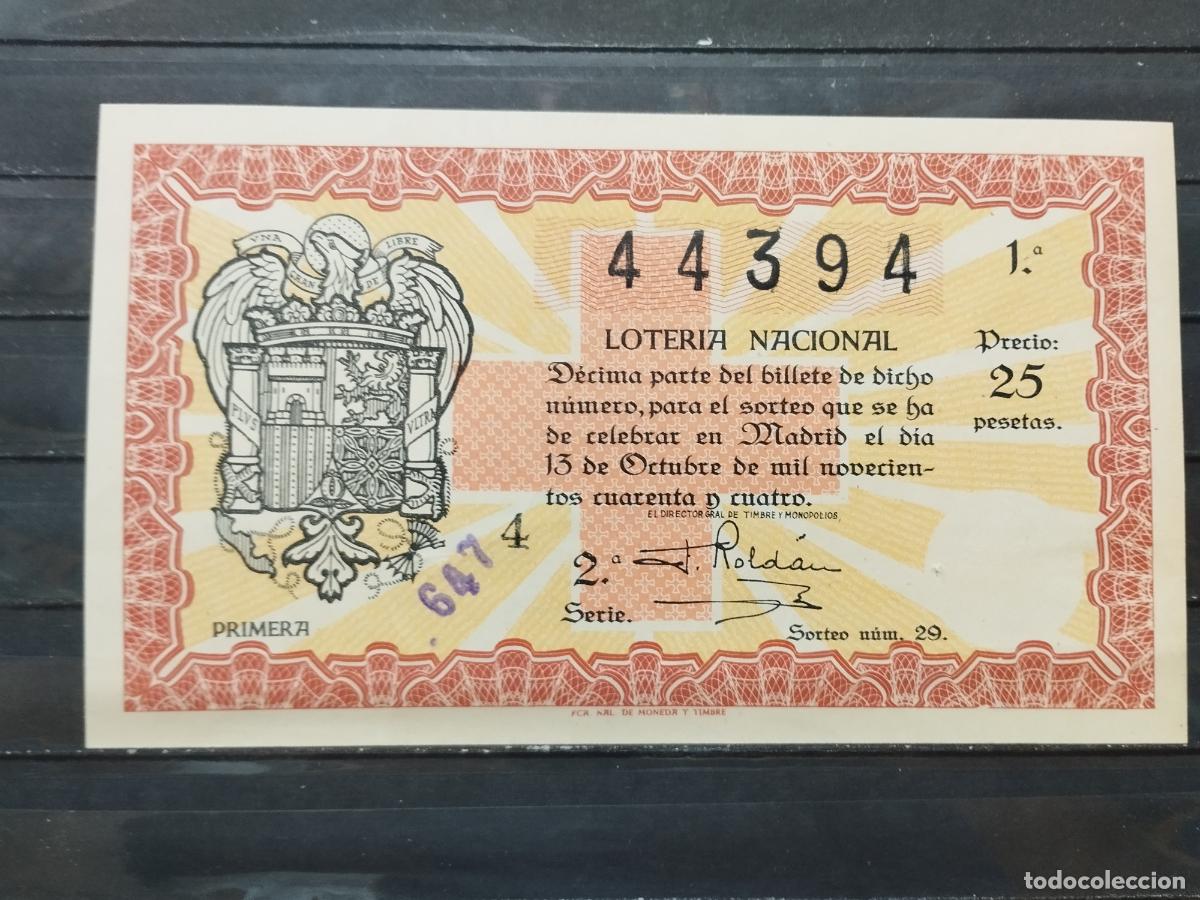 Loterie Nationale: BZB DECIMO DE LOTERIA 1944. SORTEO 29. PERFECTO SIN DOBLECES.