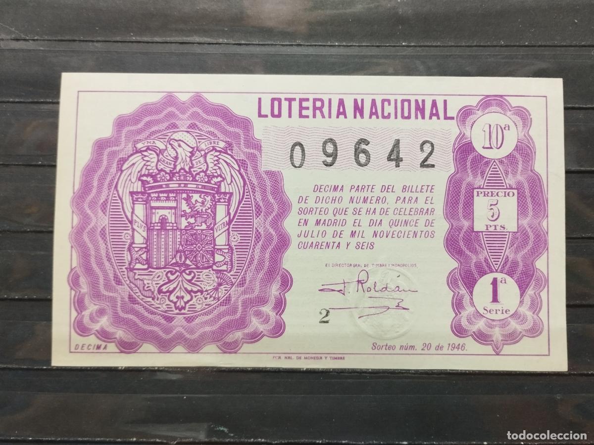 Lotaria Nacional: BZB DECIMO DE LOTERIA 1946. SORTEO 20. PERFECTO. SIN DOBLECES