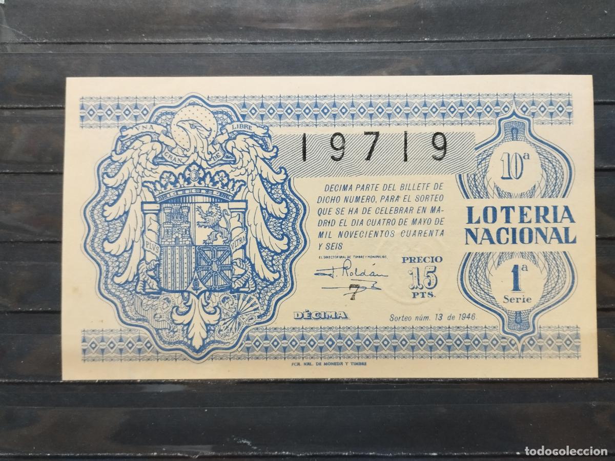 Loterie Nationale: BZB DECIMO DE LOTERIA 1946. SORTEO 13. PERFECTO. SIN DOBLECES.
